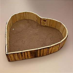 Cachepot Coração de Madeira M - 33x5,5x31cm - 1 unidade - Rizzo