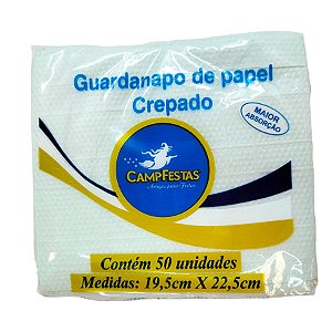 Guardanapo Crepado - 19,5 x 22,5 cm - Verde Candy - 50 unidades - CampFestas - Rizzo