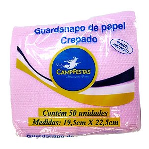 Guardanapo Crepado - 19,5 x 22,5 cm - Lilás Candy - 50 unidades - CampFestas - Rizzo