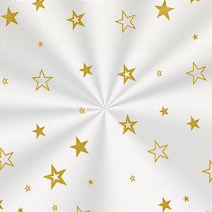 Saco Adesivado Decorado com Aba - Estrela Ouro - 100 unidades - Cromus - Rizzo