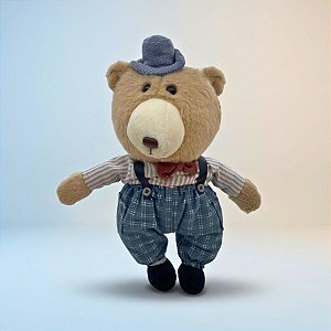 Urso de Pelúcia Retrô - Suspensório - 28cm - 1 unidade - Rizzo