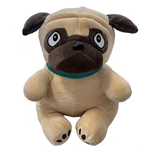 Cachorro de Pelúcia Pug Olhos Grandes - Bege - 33cm - 1 unidade - Rizzo