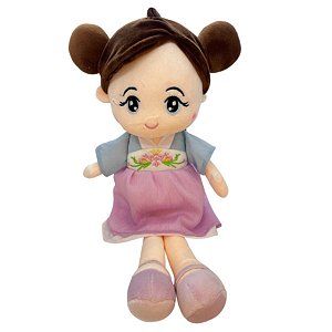 Boneca de Pelúcia com Kimono - Lilás e Azul - 40cm - 1 unidade - Rizzo