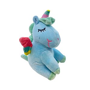 Unicórnio de Pelúcia - Azul - 22cm - 1 unidade - Rizzo