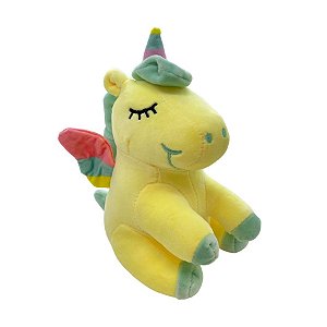 Unicórnio de Pelúcia - Amarelo - 22cm - 1 unidade - Rizzo