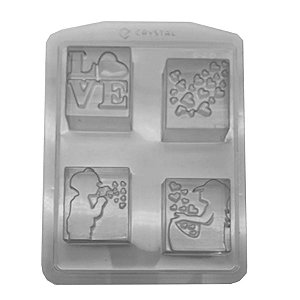 Forma de Acetato Casal Love II - FP252 - 2 unidades - Crystal - Rizzo