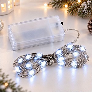 Cordão de Led Fio de Fada - Branco - 5m - 1 unidade - Rizzo