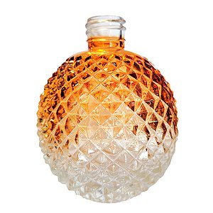 Frasco para Perfumaria de Vidro Redondo - Madri Degrade Ambar- 330ml - 1 unidade - Rizzo