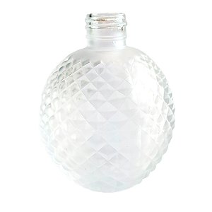 Frasco para Perfumaria de Vidro Redondo - Madri Fosco Branco- 330ml - 1 unidade - Rizzo