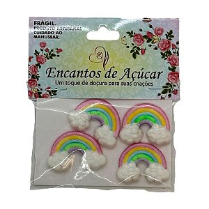 Confeito de Açúcar - Arco Íris - 4 unidades - Encantos de Açúcar - Rizzo