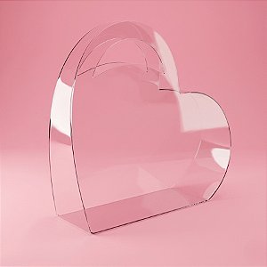 Sacola Transparente Bag Coração - 28x30x9cm - 1 unidade - Rizzo