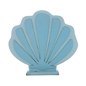 Concha em MDF com Suporte - Azul Claro - 25,3x23cm - 1 unidade - Rizzo