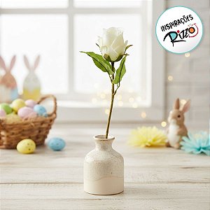 Flor Decorativa Artificial - Rosa Branca - 10,5cm - 1 unidade - Cromus - Rizzo