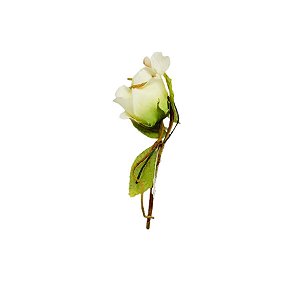 Flor Decorativa Artificial - Rosa Branca - 11,5cm - 1 unidade - Cromus - Rizzo