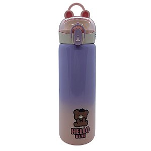 Garrafa Térmica Hello Bear - Lilás - 400ml - 1 unidade - Rizzo