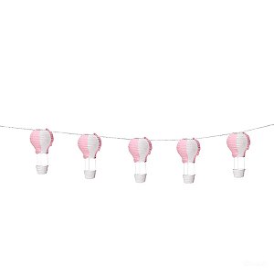 Varalzinho de Balões Luminosos Rosa e Branco - 1 unidade - Cromus - Rizzo