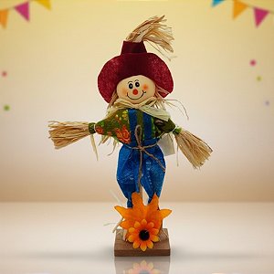 Enfeite Decorativo - Espantalho em Pé Homem Girassol  - 1 unidade - Rizzo