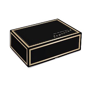 Caixa Retangular Realce - Preto e Ouro - 1 unidade - Cromus - Rizzo