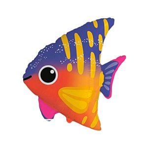 Balão de Festa Metalizado 27" 67cm - Happy Fish - 1 unidade - Rizzo