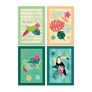 Kit Decorativo com Apliques -  Tropical - 1 unidade - Junco - Rizzo