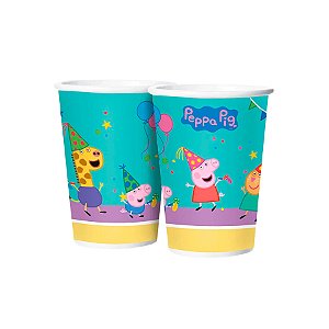 Copo de Papel - Peppa Pig Clássica - 180ml  - 8 unidades - Regina - Rizzo
