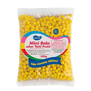 Mini Balinha para Lembrancinha Sabor Tutti Frutti - Amarela - 500g  - 1 unidade - Rizzo