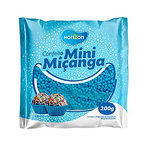 Confeito Mini Miçanga - Azul - 200g - 1 unidade - Rizzo