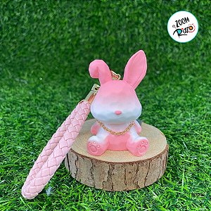 Chaveiro Coelho - Rosa Claro - 7cm - 1 unidade - Rizzo