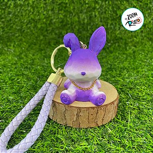 Chaveiro Coelho - Roxo - 7cm - 1 unidade - Rizzo