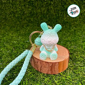 Chaveiro Coelho com Sino - Verde Água - 5cm - 1 unidade - Rizzo