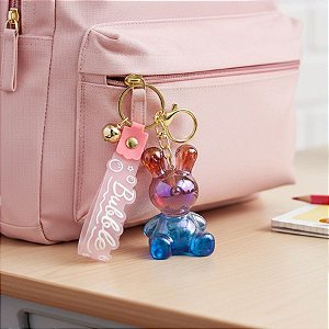 Chaveiro Coelho Translúcido - Azul - 7cm - 1 unidade - Rizzo