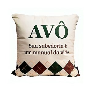 Almofada Avô Xadrez 40cm  - 1 unidade - Zona Criativa - Rizzo