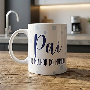 Caneca de Porcelana Personalizado c/ Nome - O Melhor Pai - 1 unidade - Rizzo