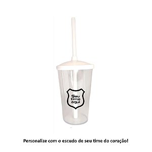 Copo de Plástico Personalizado Seu Time de Futebol - Branco - 1 unidade - Rizzo
