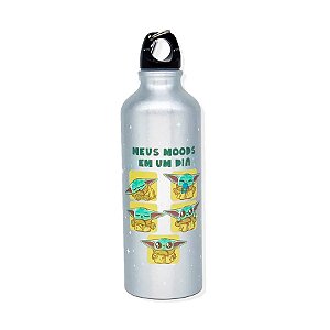 Garrafa de Alumínio com Mosquetão - The Mandalorian - 500ml  - 1 unidade - Zona Criativa - Rizzo