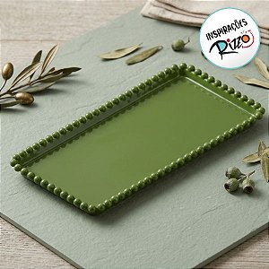Bandeja Esfera Acrílica Durável Retangular - Verde Militar - 25x13cm - 1 unidade - Rizzo - Rizzo