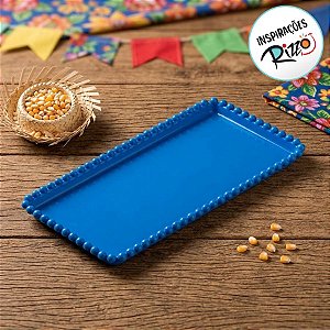 Bandeja Esfera Acrílica Durável Retangular - Azul Royal - 25x13cm - 1 unidade - Rizzo - Rizzo
