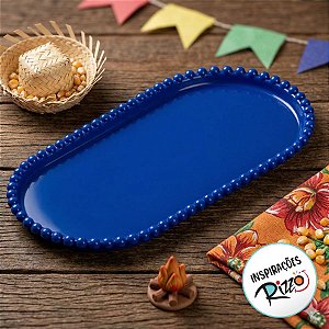 Bandeja Esfera Acrílica Durável Oval - Azul Royal - 25x13cm - 1 unidade - Rizzo - Rizzo