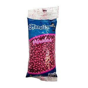 Confeito Pérola Pequena Rosa com Glitter - 60g - 1 unidade - Morello - Rizzo