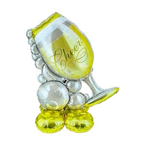 Balão de Festa Metalizado com Base 102x127cm - Cheers  - 1 unidade - Rizzo