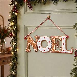 Enfeite Decorativo de Natal - Placa de Pendurar Noel - 23cm - 1 unidade - Cromus - Rizzo