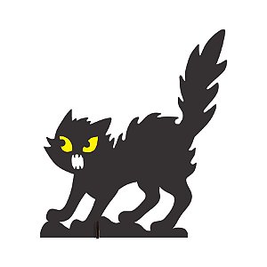 Display de Mesa em MDF - Gato Preto - 20x28cm - 1 unidade - Rizzo