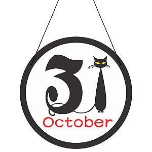 Quadro Redondo de Halloween - 31 October - 1 unidade - Rizzo