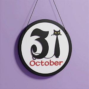 Quadro Redondo de Halloween - 31 October - 1 unidade - Rizzo