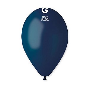 Balão de Festa Látex Liso - Navy (Azul Marinho) #102 - 1 unidade - Gemar - Rizzo