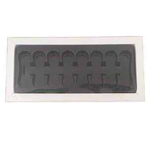 Caixa Língua de Gato - Branco - 8 cavidades - 5 unidades - Crystal - Rizzo