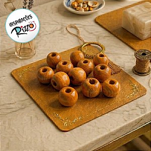 Bola de Madeira 18mm - Bege - 12 unidades - Art Montagem - Rizzo