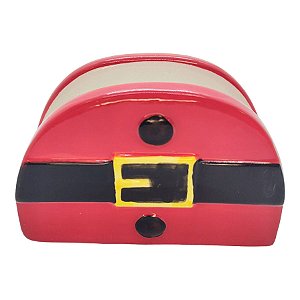 Porta Guardanapo Decorativo de Cerâmica de Natal - Cinto Noel - 11x4cm - 1 unidade - Rizzo