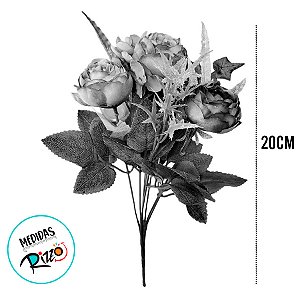 Galho de Flor Decorativa - Rosa Vintage - 20cm - 1 unidade - Rizzo