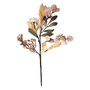 Galho de Flor Decorativa - Rose e Creme - 40cm - 1 unidade - Rizzo